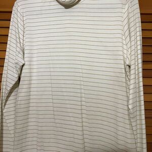 Time and Tru White and Gold Striped Top